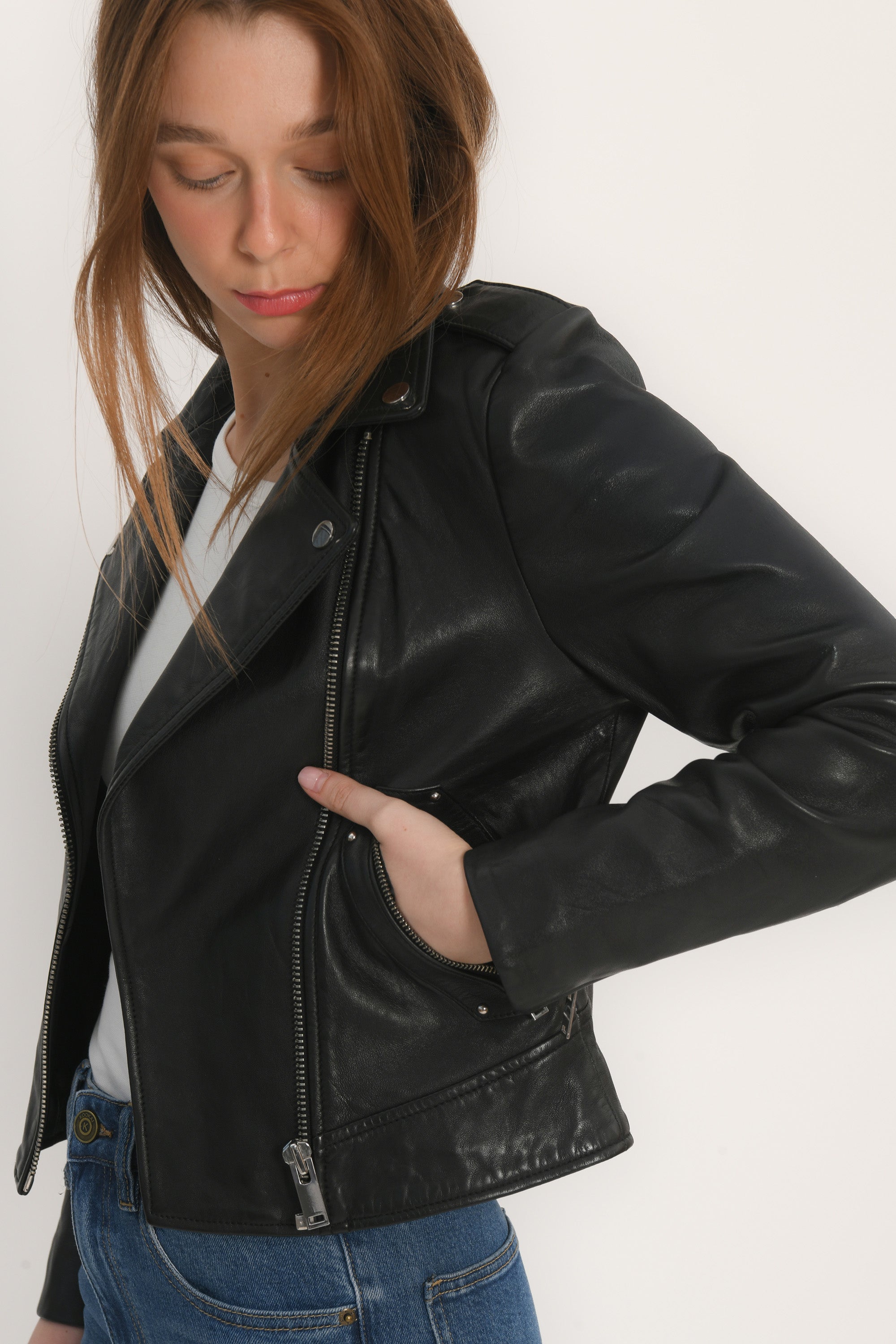 BLOUSON PERFECTO CUIR ROCK BLACK