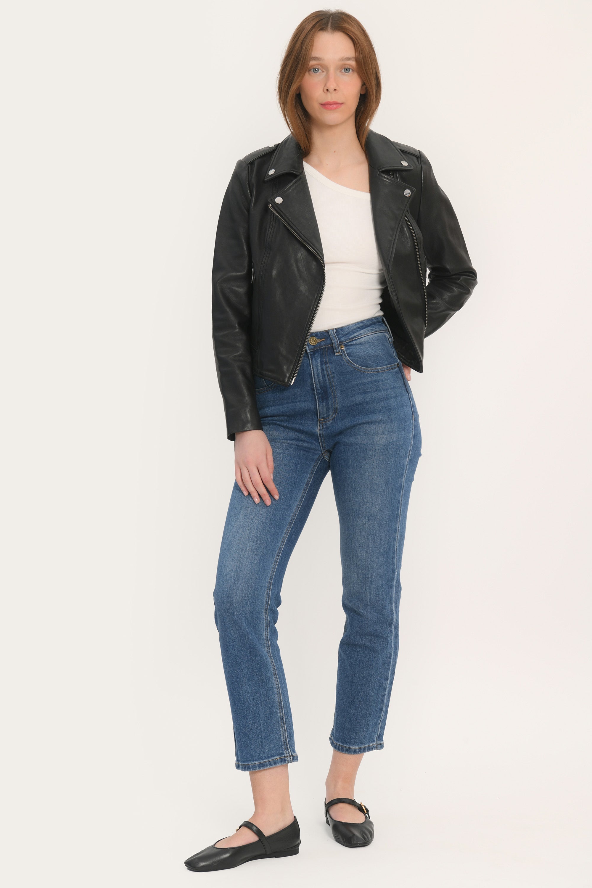 BLOUSON PERFECTO CUIR ROCK BLACK
