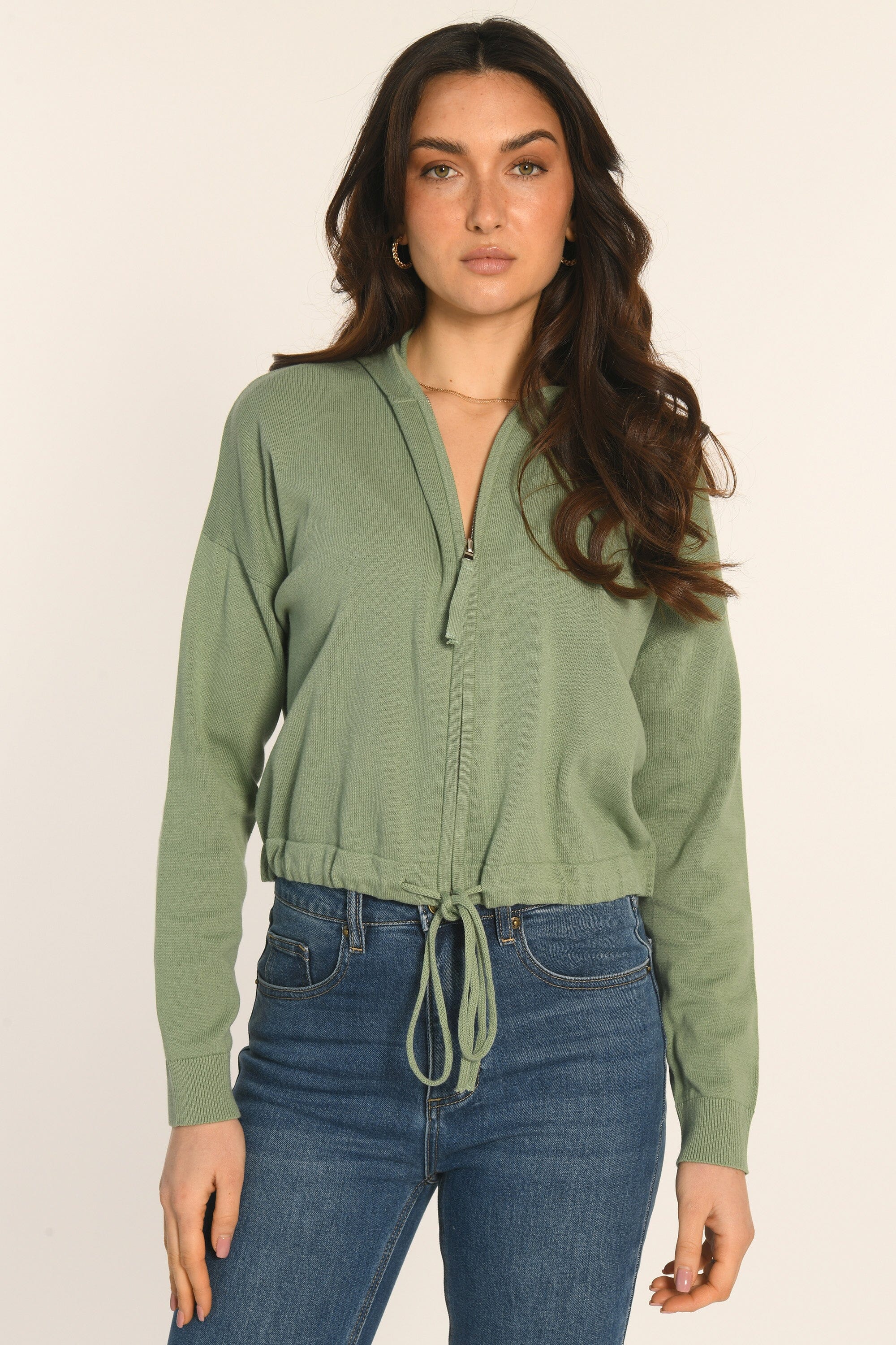 GILET CAPUCHE - SAUGE - ANDINA