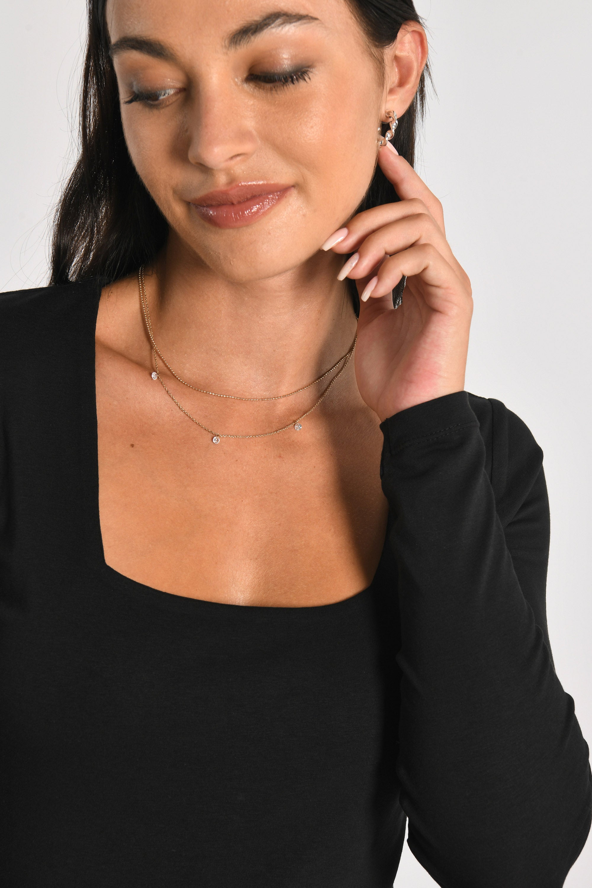 T-SHIRT COL CARRÉ CLEMENTINE NOIR