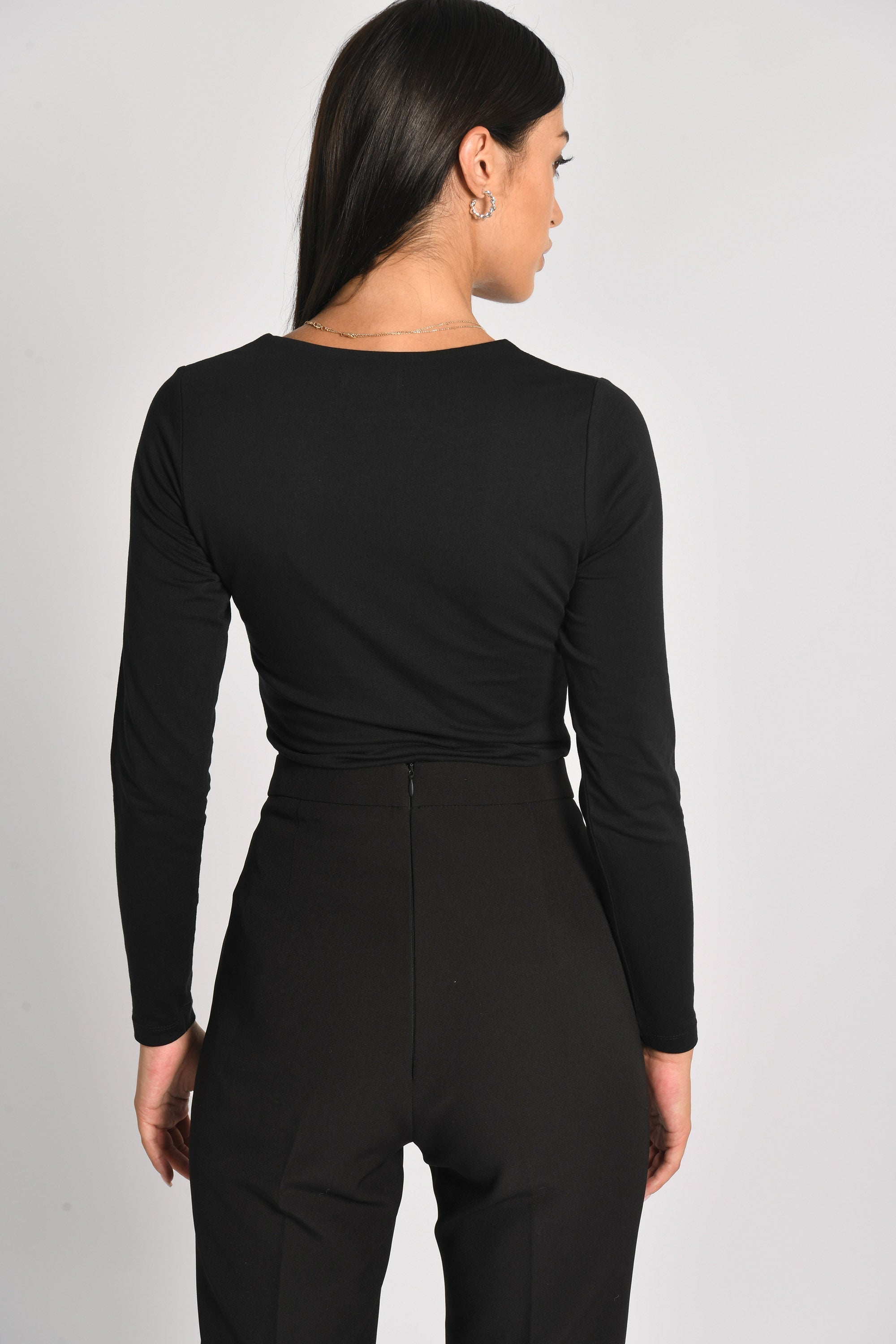 T-SHIRT COL CARRÉ CLEMENTINE NOIR