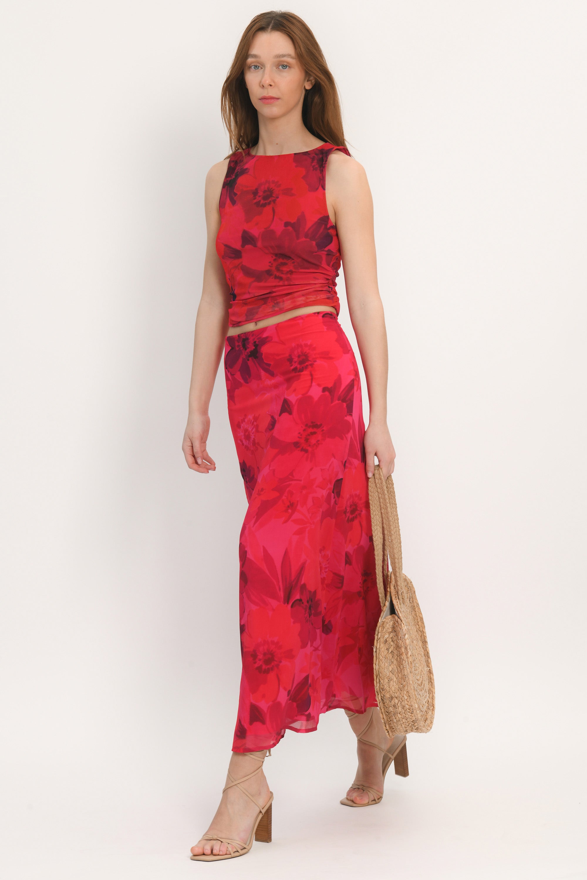 JUPE MIDI - ADRIANA - FUSCHIA