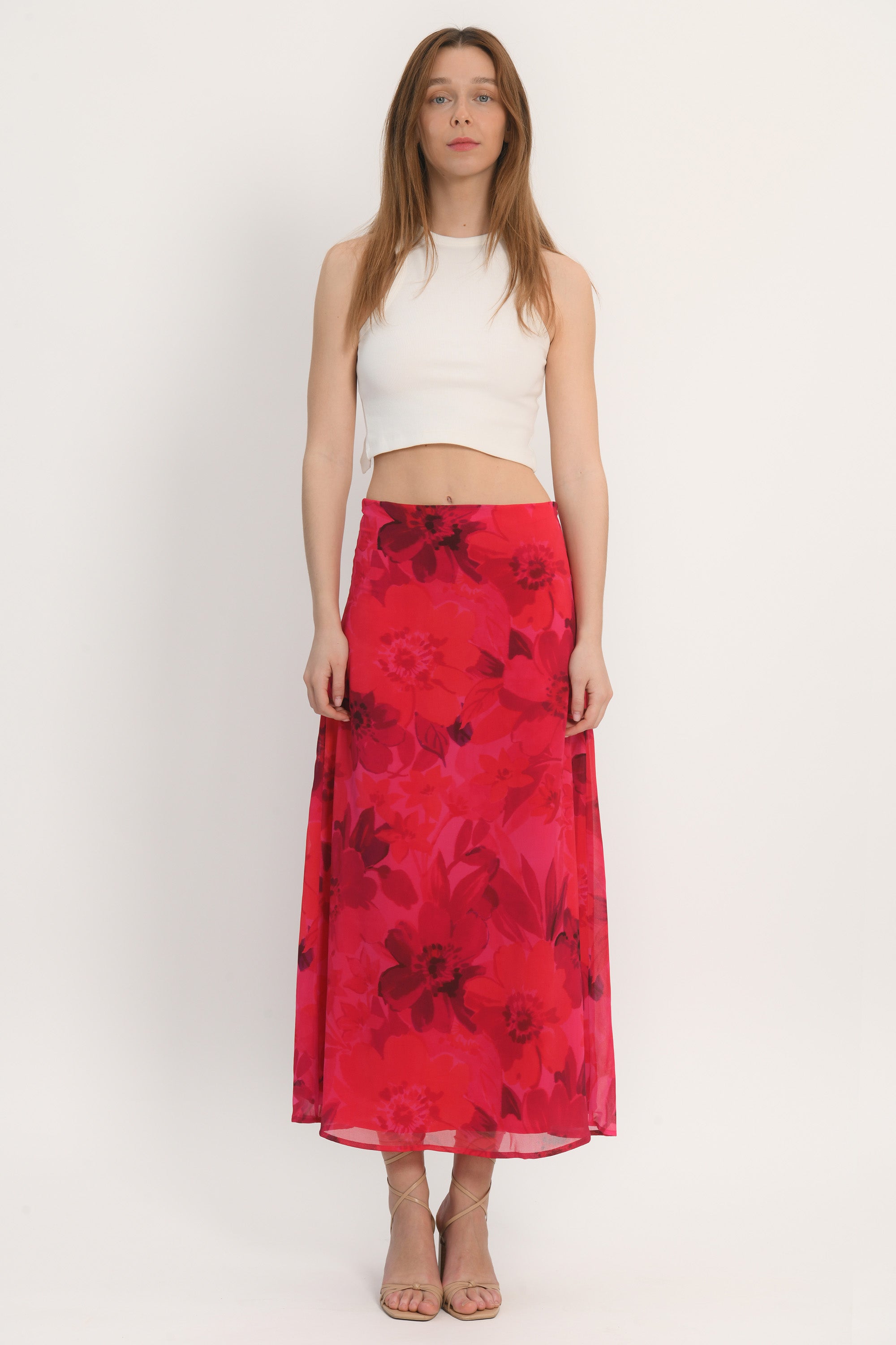 JUPE MIDI - ADRIANA - FUSCHIA
