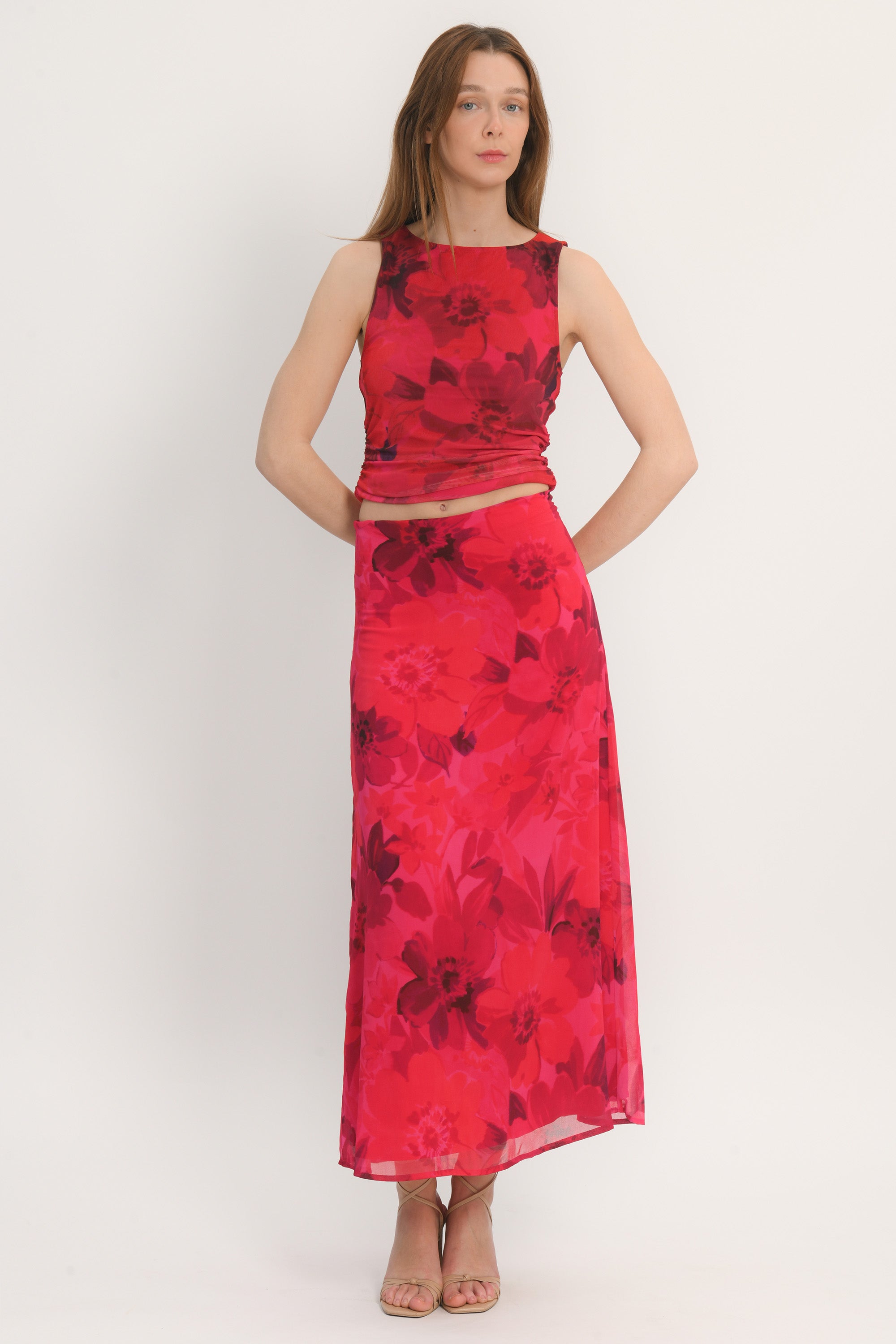 JUPE MIDI - ADRIANA - FUSCHIA