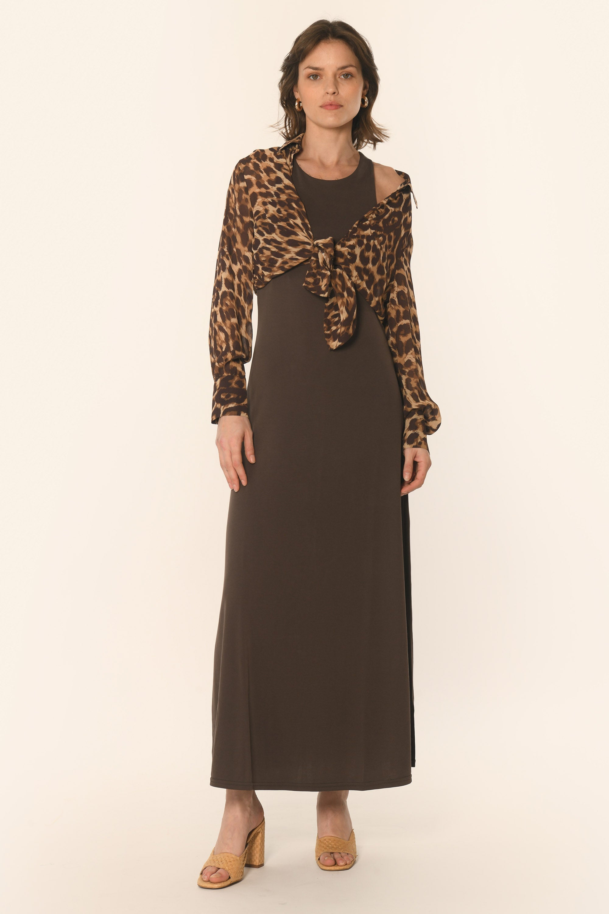 ROBE LONGUE -  CHOCOLAT - AIKO