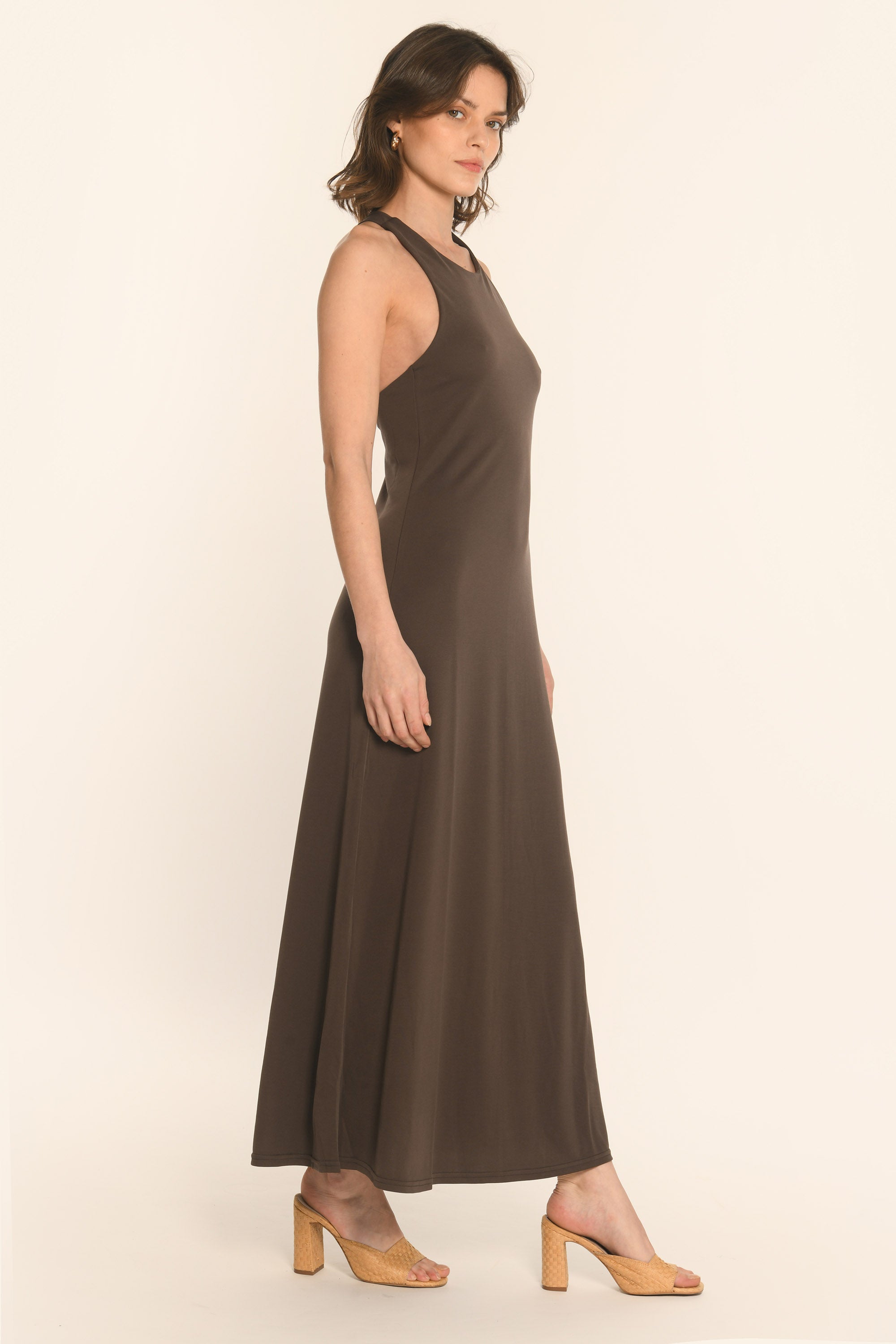 ROBE LONGUE -  CHOCOLAT - AIKO