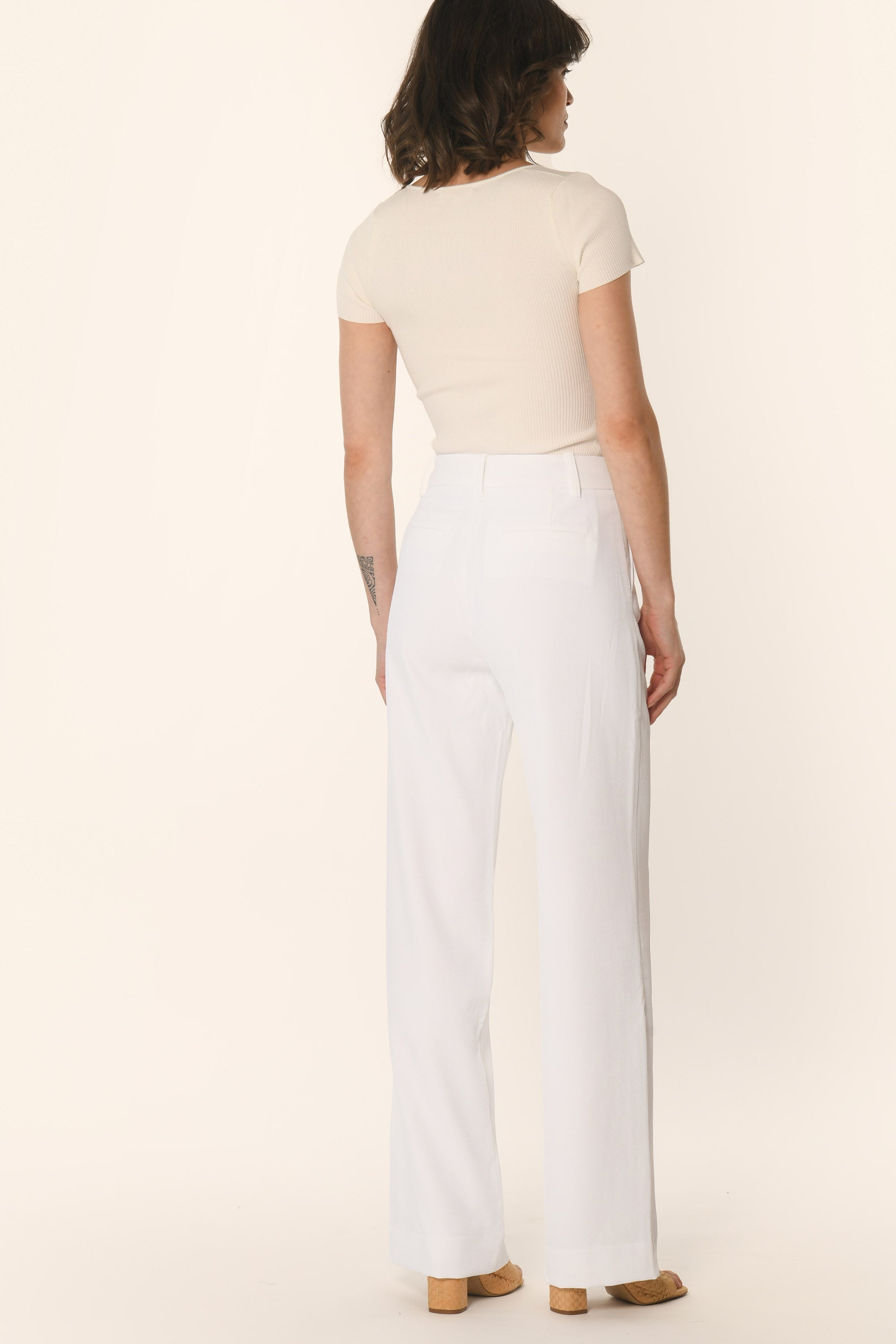 PANTALON TAILLE HAUTE - BLANC - ALBA