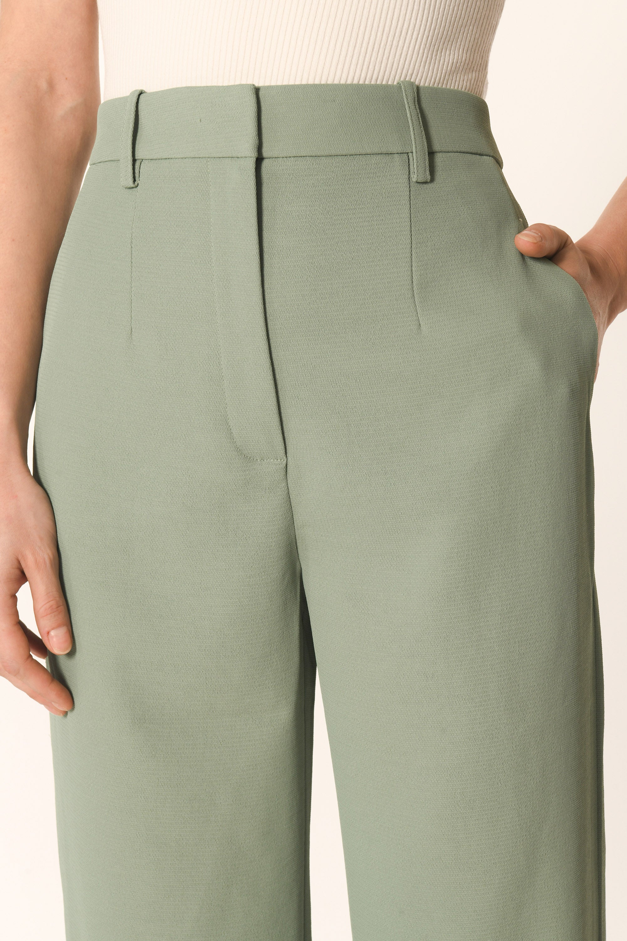 PANTALON TAILLE HAUTE - SAUGE - ALBA