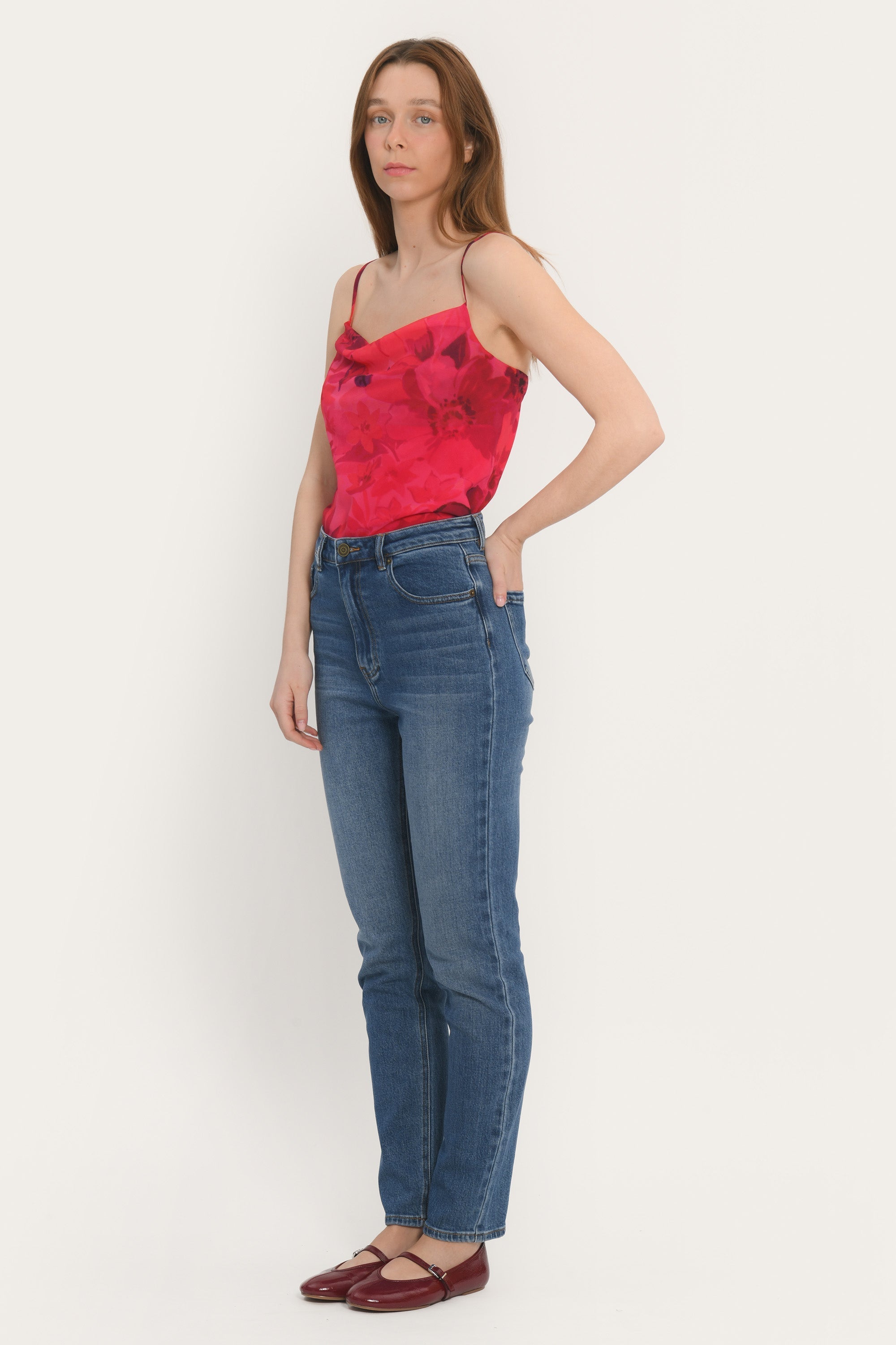 JEAN MUM - STONE WASH - ALBION