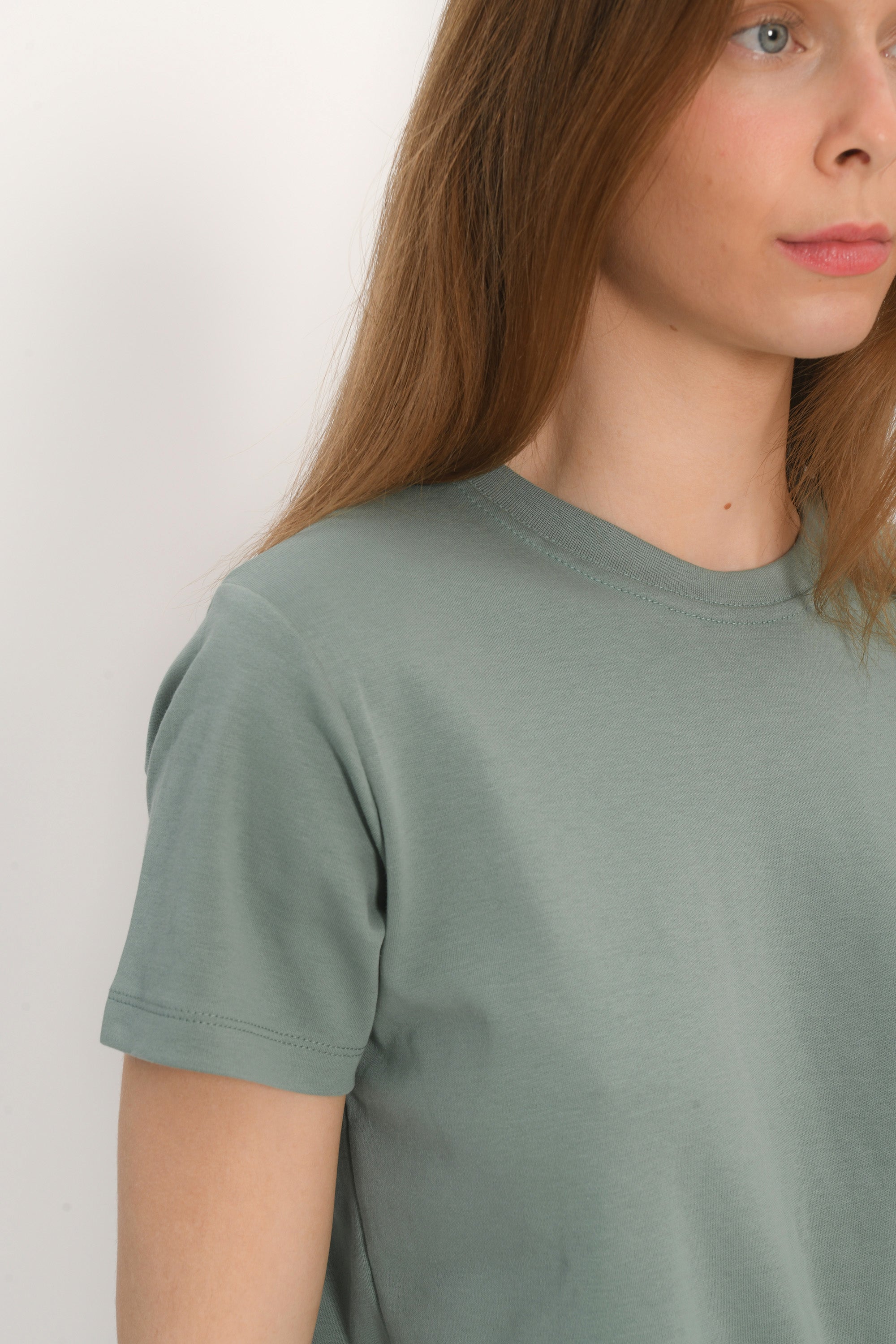 TEE SHIRT BOUTONS - AMBRE - SAUGE