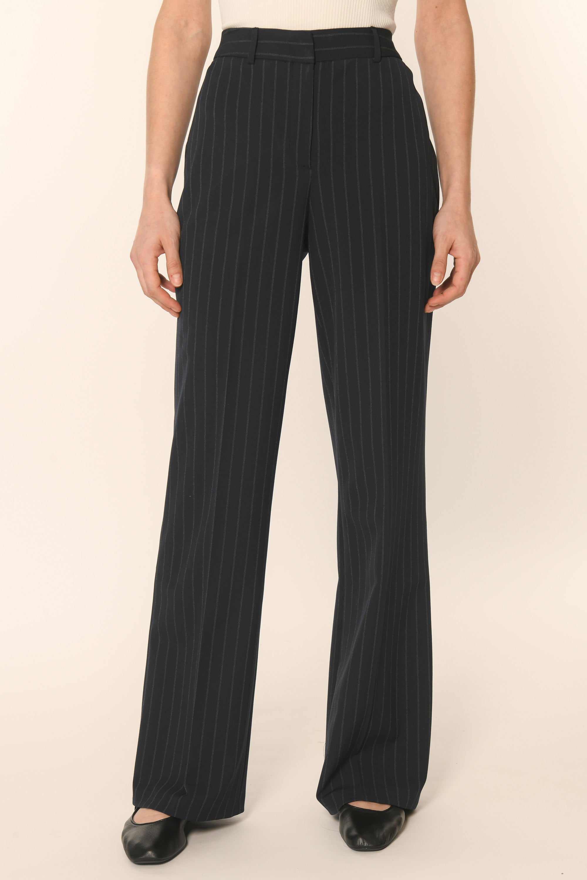 PANTALON TAILLE BASSE - MARINE - AMY