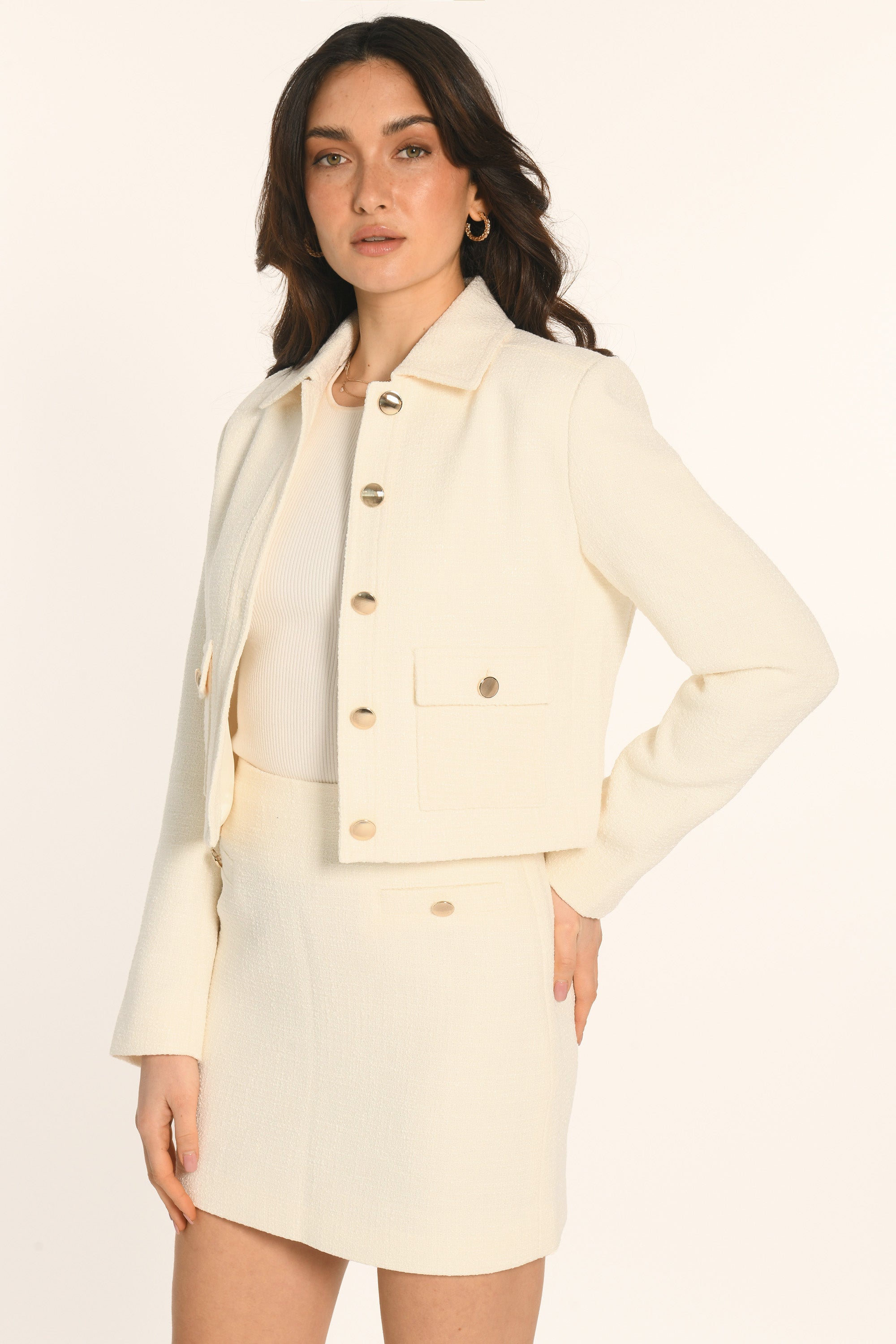 VESTE TWEED - CRÈME - ANNETTE