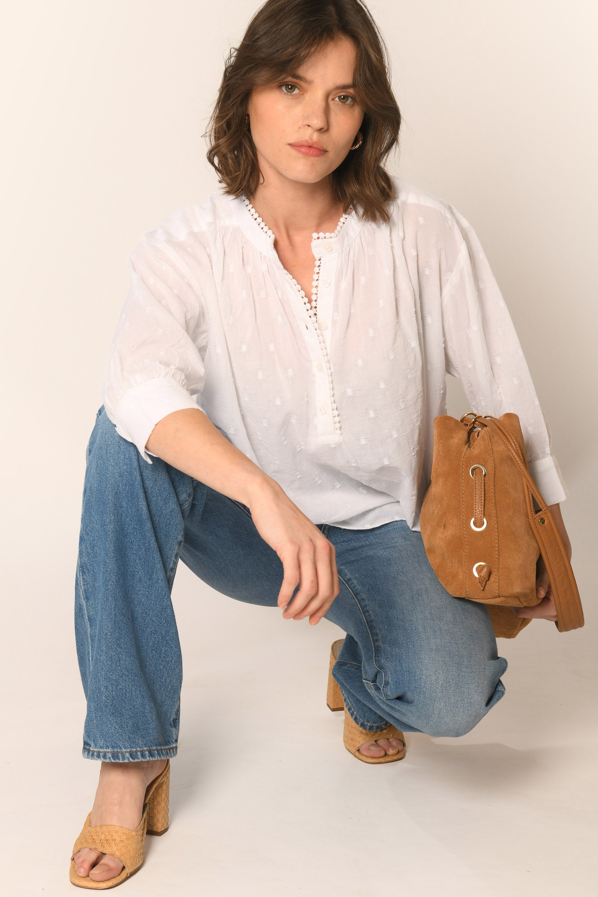 BLOUSE - BLANC - ASSAM