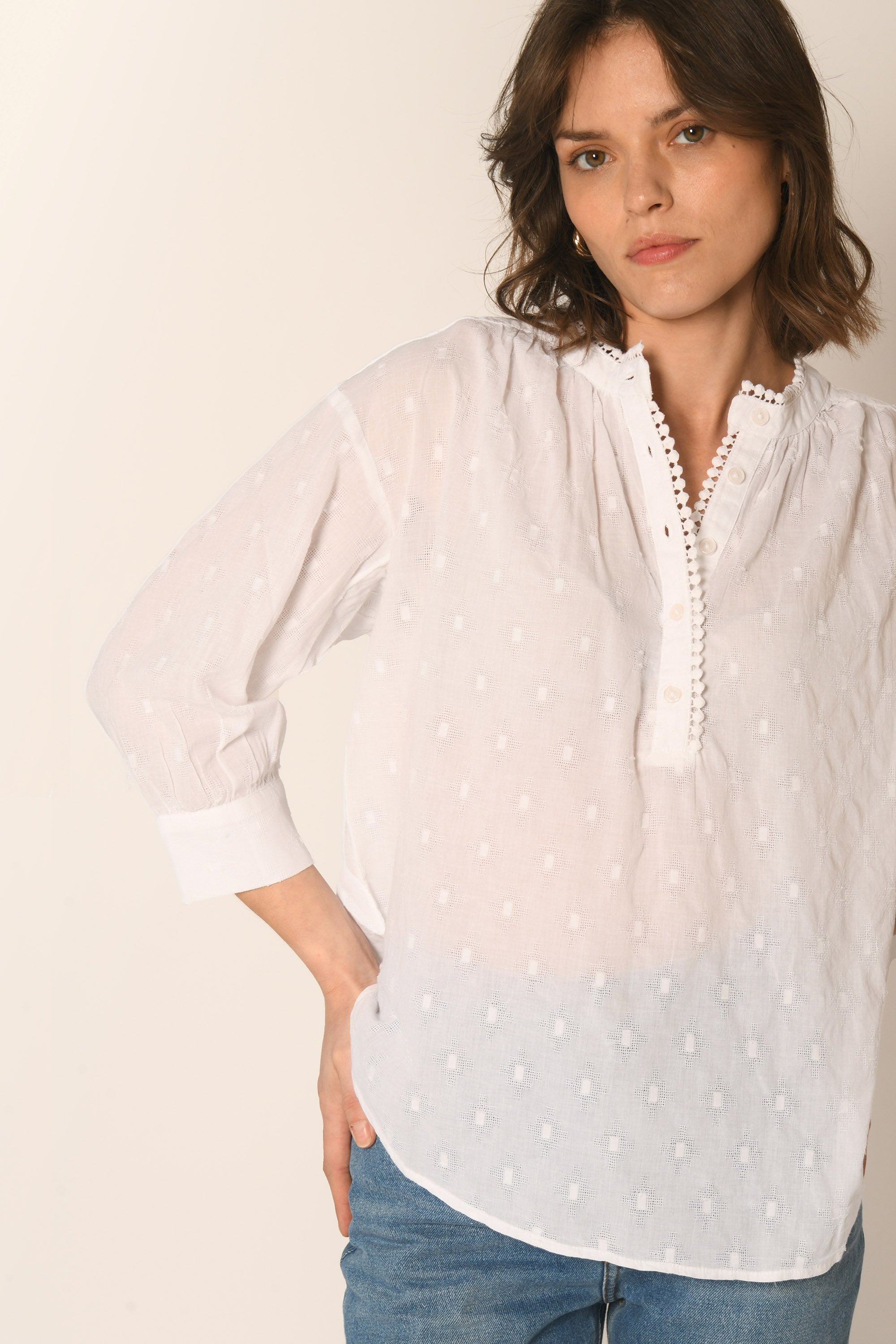 BLOUSE - BLANC - ASSAM