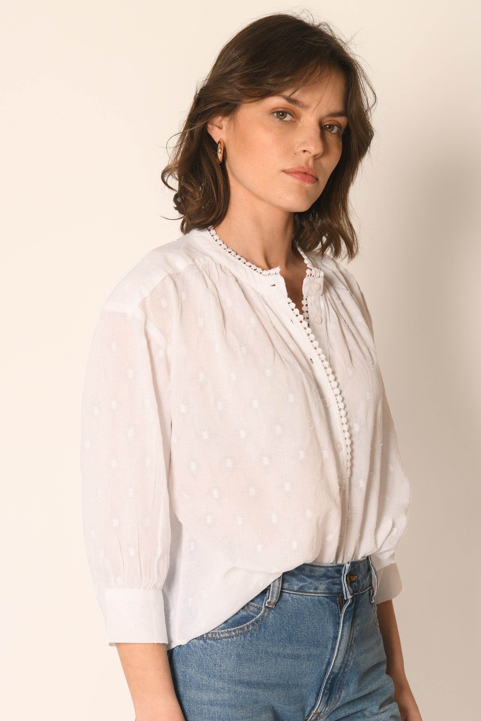 BLOUSE - BLANC - ASSAM
