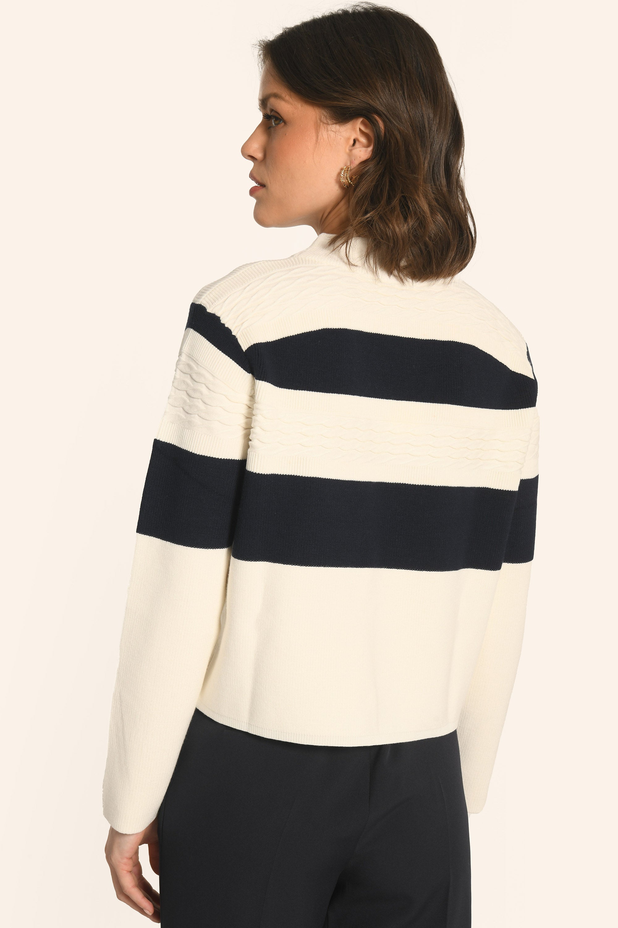PULL MARINIÈRE - BLANC/NAVY - AUDE