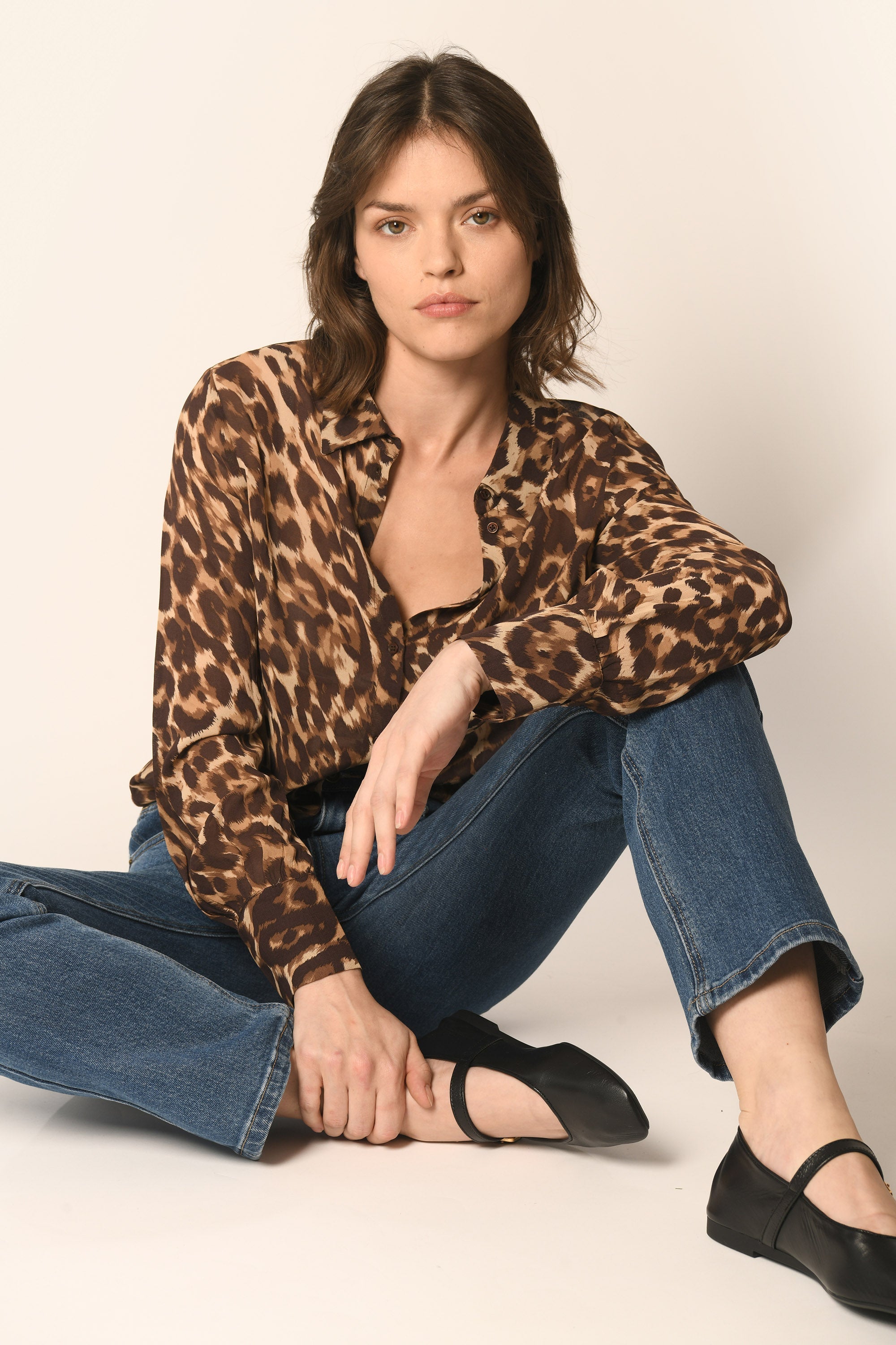 CHEMISE LEOPARD - CARAMEL - AZELIA