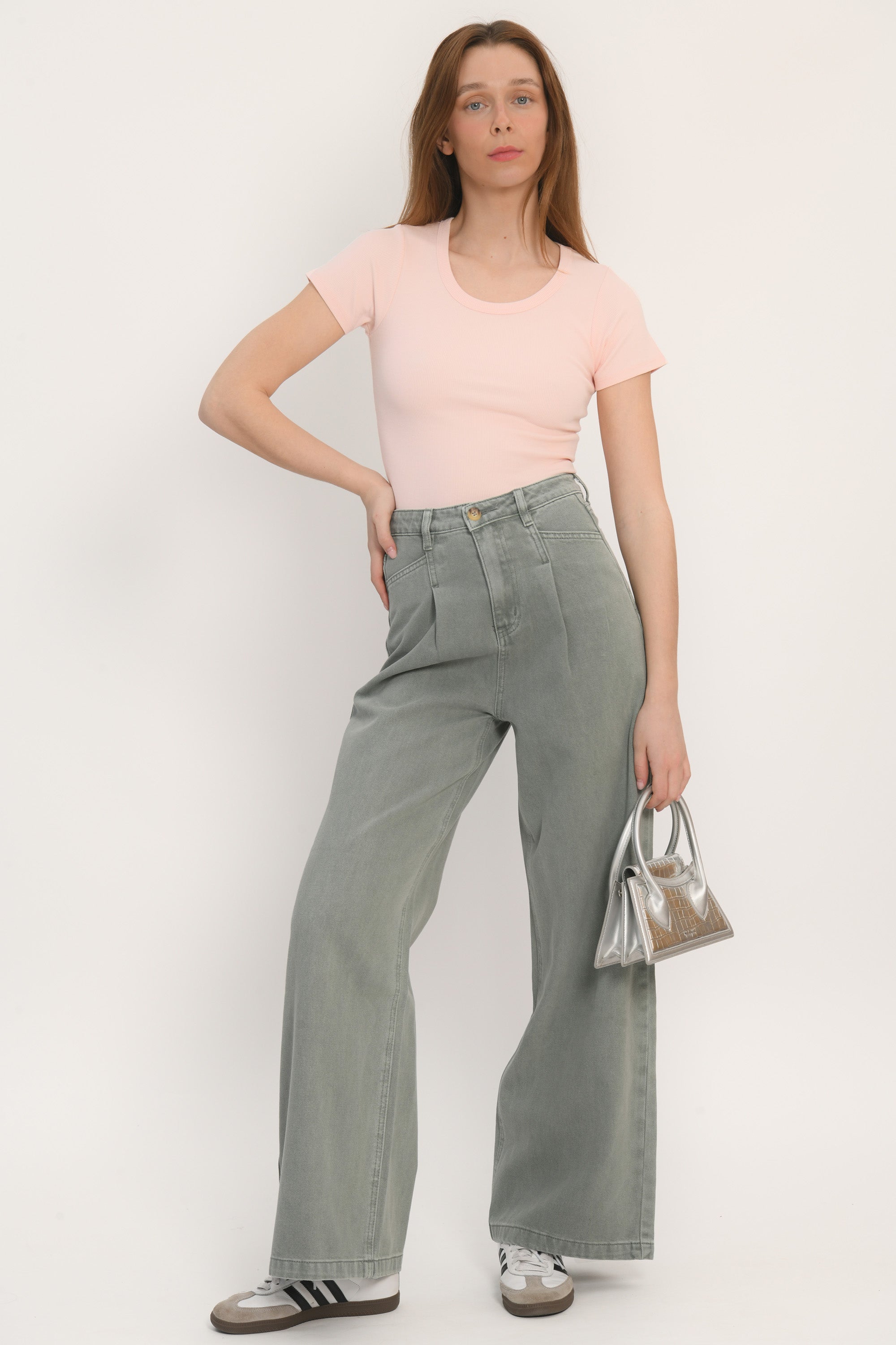 TEE SHIRT MANCHES COURTES - JENNY - ROSE PALE