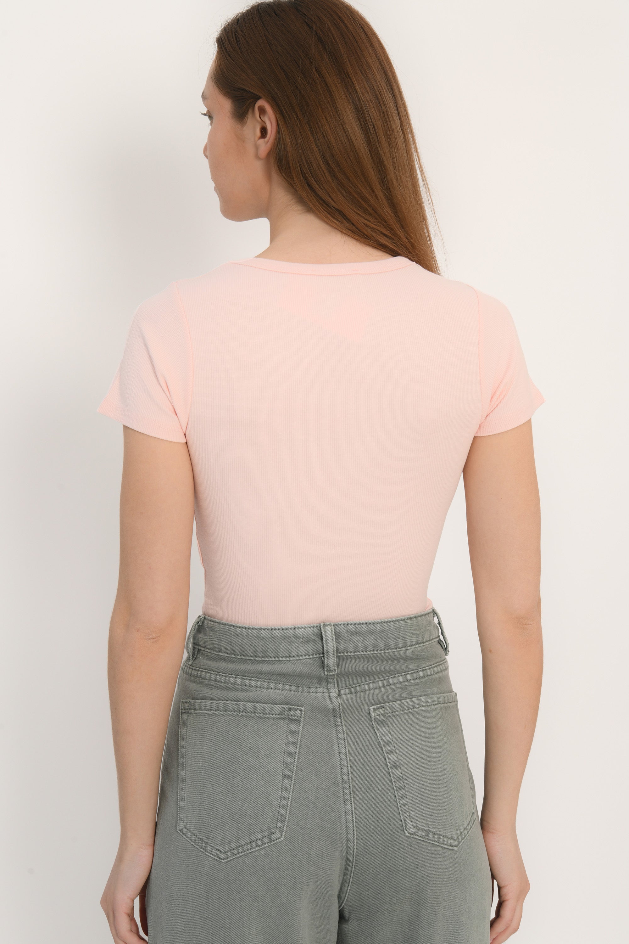 TEE SHIRT MANCHES COURTES - JENNY - ROSE PALE
