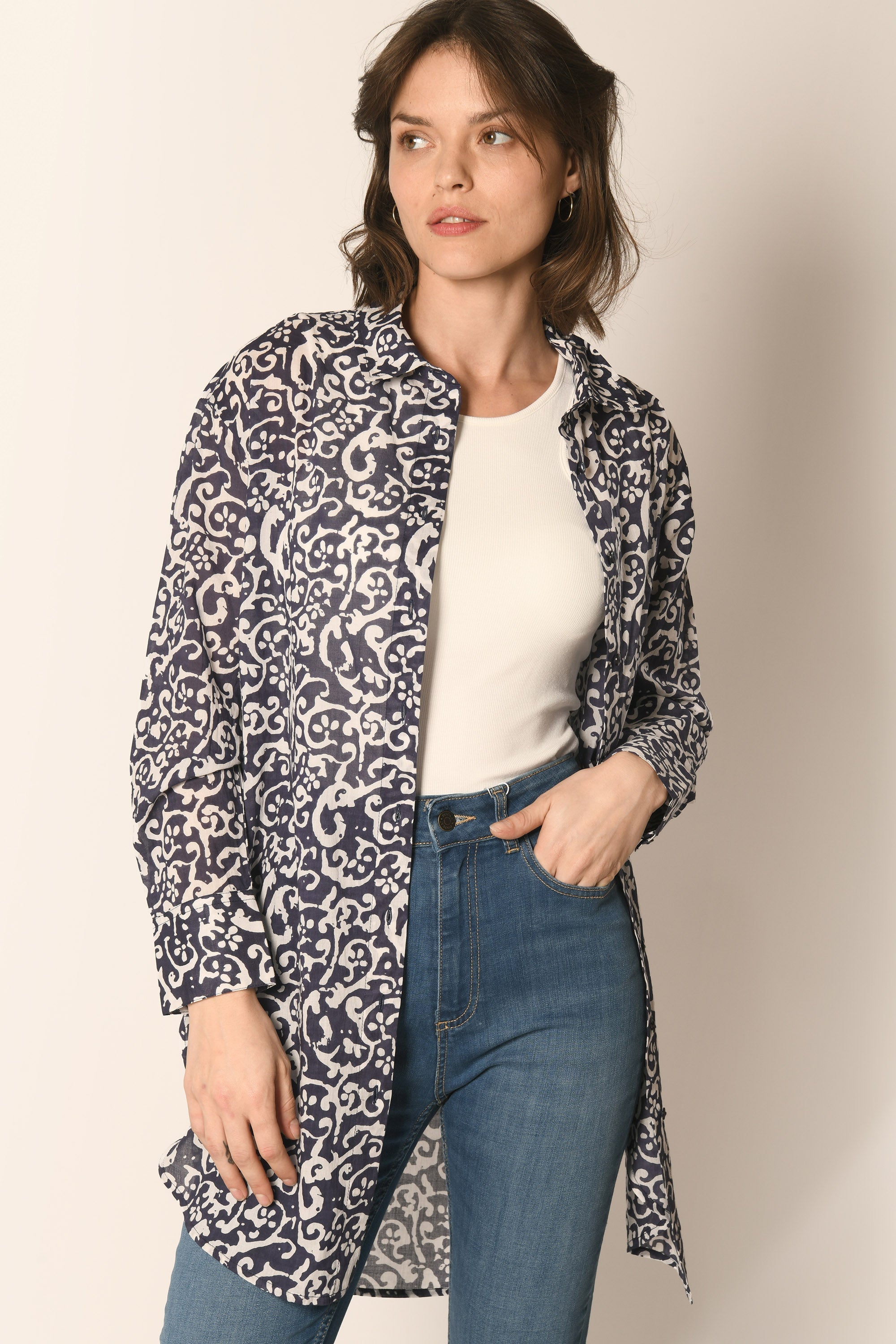CHEMISE LOOSE - NAVY - MULHOUSE