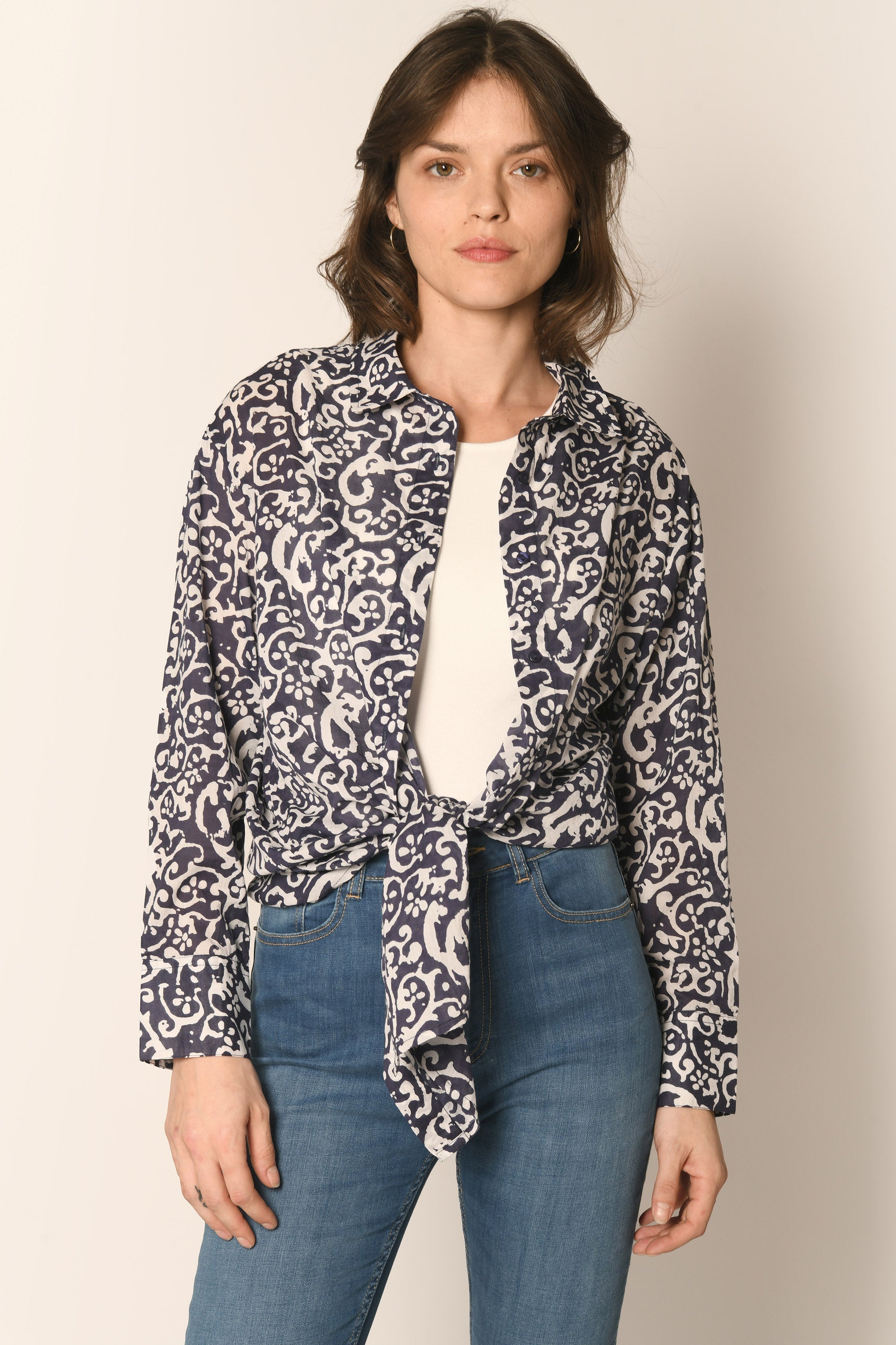CHEMISE LOOSE - NAVY - MULHOUSE