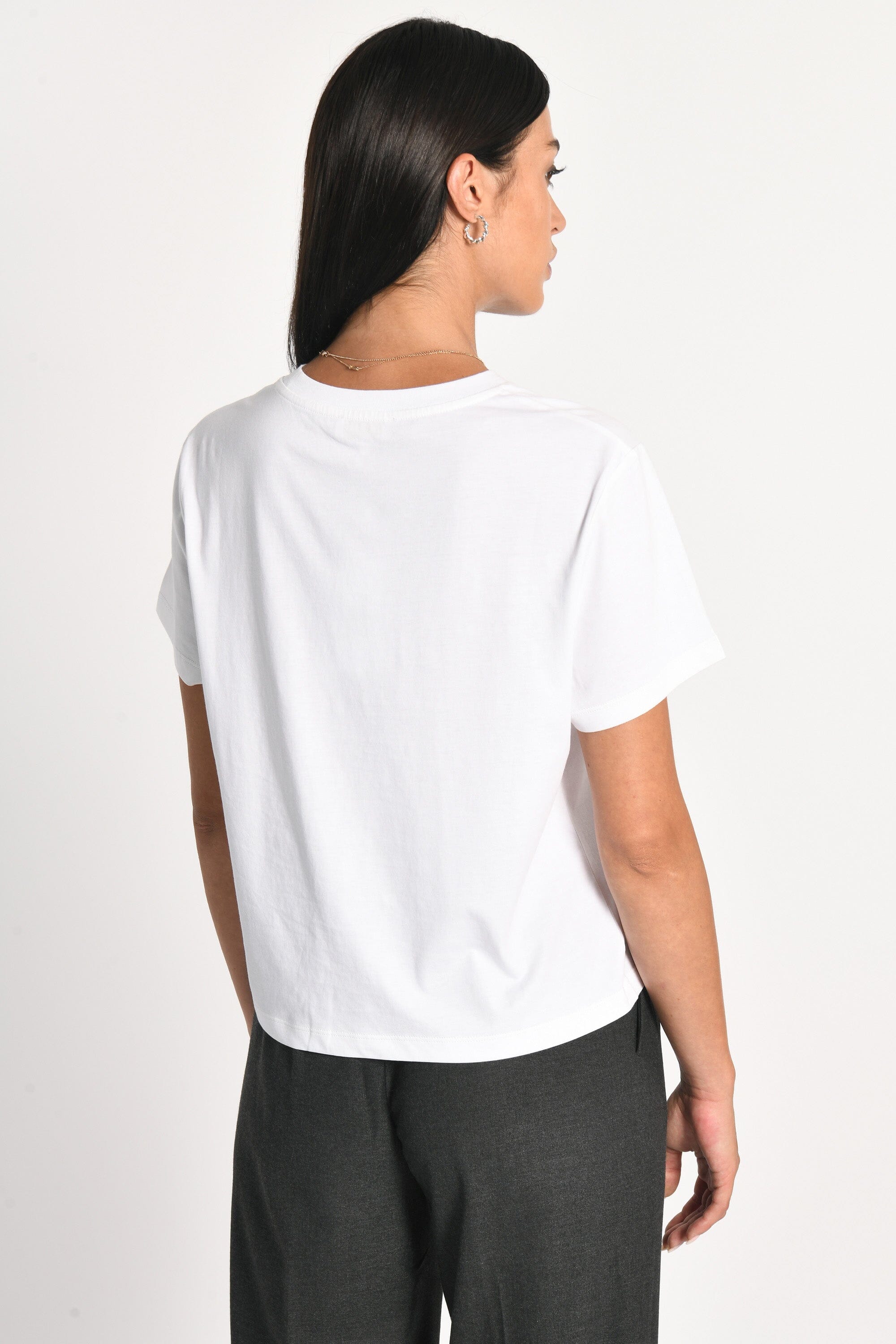 T-SHIRT CŒR STRASS LUNA BLANC
